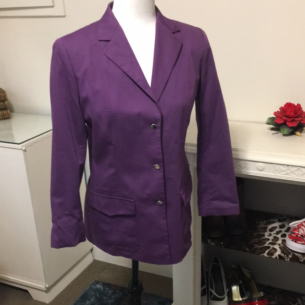 3/$20 Purple Lightweight Blazer Size M Bianca Made in Italy